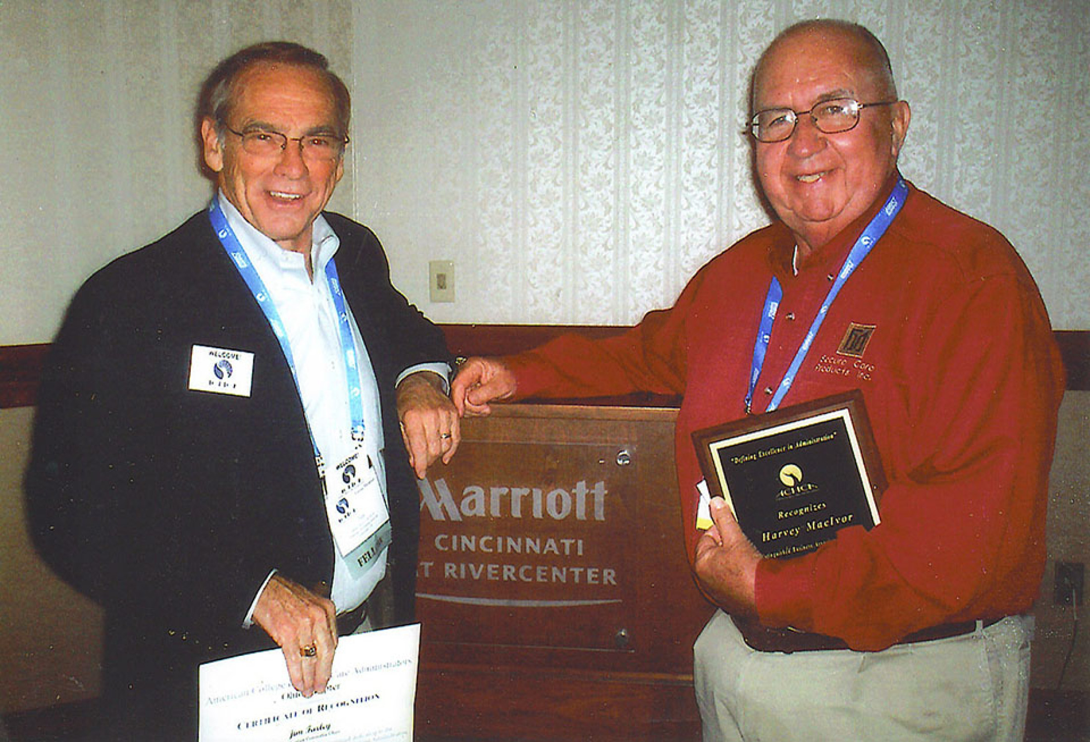 Harvey MacIvor is shown receiving the Business Person of The Year Award